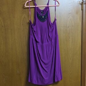 Lane Bryant Purple Dress with Beaded Detail